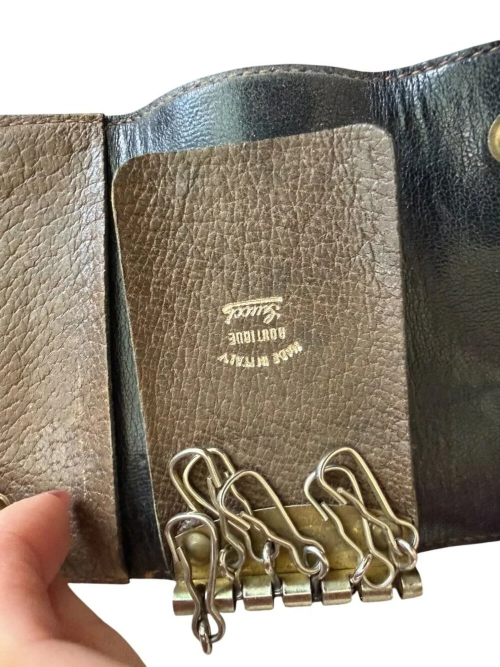 GUCCI Vintage Brown Keyholder Wallet Womens